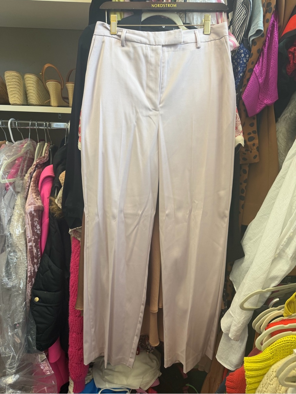 Topshop Wide-Leg Trousers in Light Lavender